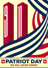 USA Patriot day poster design template. Vector illustration.


