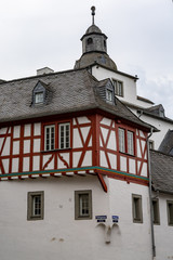 view of the well-kept old town buildings and roofs in the city center of Limburg