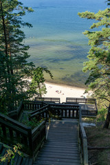 stairs leading to the beach and Baltic Sea from the Kaffeeberg mountain in Wolinski National Park
