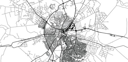 Urban vector city map of Bloemfontein, South Africa