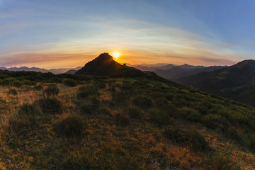 Sunrise in the Picos de Europa in the Llesba lookout