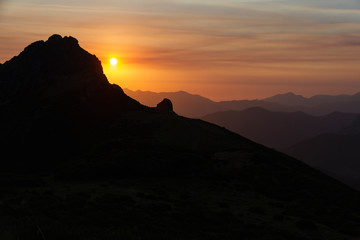 Sunrise in the Picos de Europa in the Llesba lookout