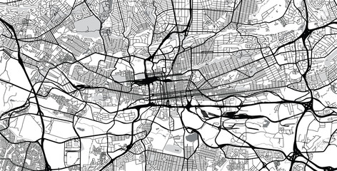 Obraz premium Urban vector city map of Johannesburg, South Africa