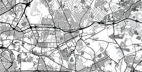 Urban vector city map of Benoni, South Africa