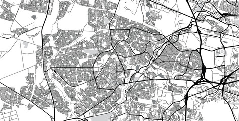 Urban vector city map of Soweto, South Africa