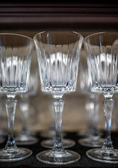 Abstract empty of wine glasses, color background