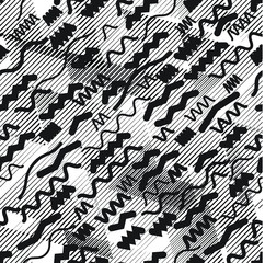 minimal background. Seamless pattern 80's - 90's years memphis design