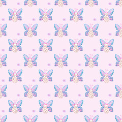 Watercolor seamless pattern with baby
