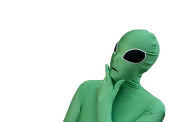 comical alien costume various poses