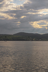 sunset over the lake