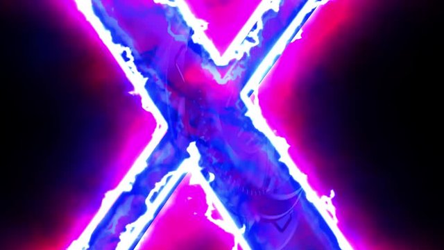 Letter X of English Alphabet. Hot letter for overlay. 4k 3D rendered animation.