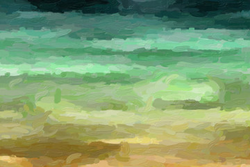 Fototapeta na wymiar Dark green lines impressionist impasto background, digitally created.