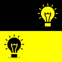 bulb black and yellow blank background vector eps