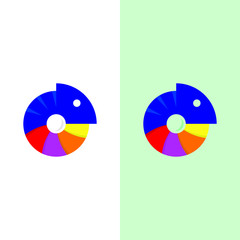 chameleon flat character logo template vector eps © Novita