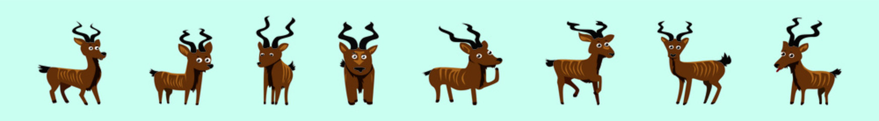 a set of deer icon design template with various models. vector illustration