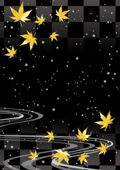 紅葉と和柄の背景