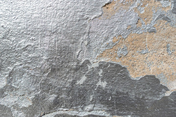Old cracked wall with silver paint texture background