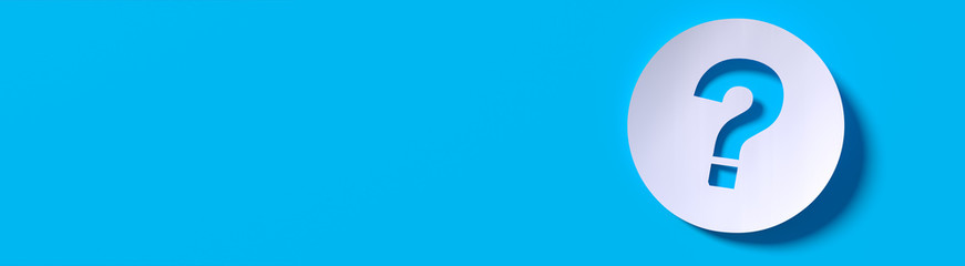 Question mark in front of a red color wall background. Business support concept - 3D Rendering.