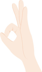 The hand symbol is ok. Approval and consent hand vector isolated object. Gesture