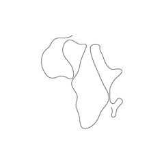One line Africa design silhouette. Hand drawn minimalism style vector illustration. © romanya