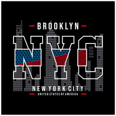 New York City typography design,for t-shirt graphics, vector illustration