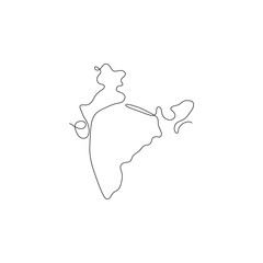 Fototapeta premium One line India design silhouette. Hand drawn minimalism style vector illustration.