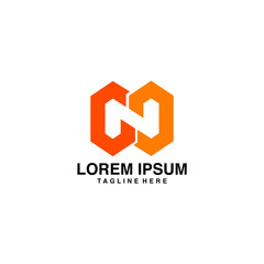 Initials N Logo Vector Illustration Icon