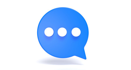 Bubble chat social media 3d icon. Speak and communication message concept. 3D illustration.