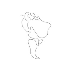 One line South America design silhouette. Hand drawn minimalism style vector illustration.