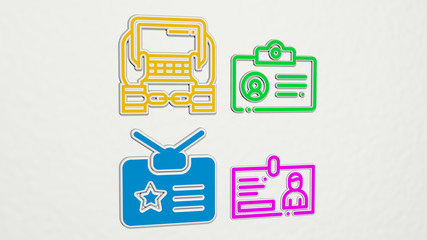 IDENTITY colorful set of icons, 3D illustration for design and logo