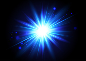 Fototapeta premium Abstract background. Radially spreading light. Cosmic light. Glitter.