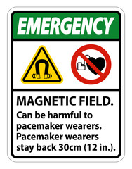 Emergency Magnetic field can be harmful to pacemaker wearers.pacemaker wearers.stay back 30cm
