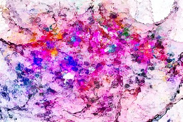 Beautifully brightly colored texture. Glowing wavy romantic splashes. Abstract background for design and decoration.