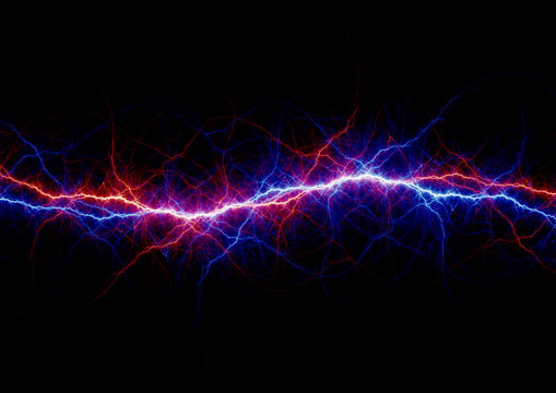 Red and blue lightning, hot and ice plasma background