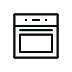 Built-in oven isolated icon, built in kitchen electric oven outline vector icon with editable stroke