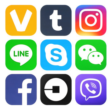 Collection of popular social media new logos