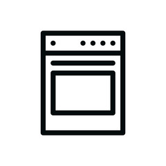 Kitchen cooker isolated icon, kitchen stove outline vector icon with editable stroke