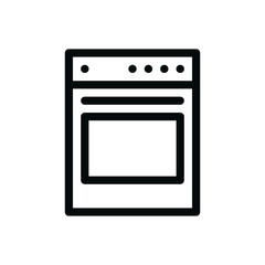Obraz premium Kitchen cooker isolated icon, kitchen stove outline vector icon with editable stroke