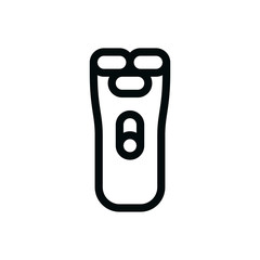Electric razor isolated icon, electric shaver outline vector icon with editable stroke