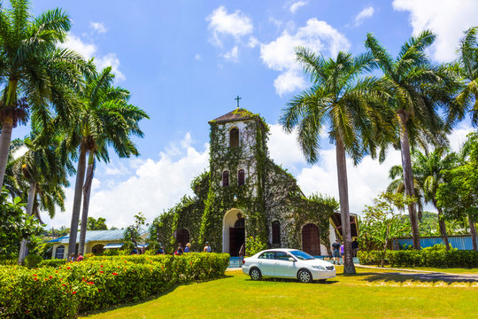 Falmouth, Jamaica - May 02, 2018: Ancient colonial church. Jamaica