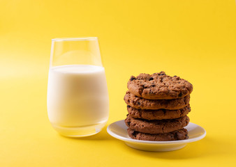 homemade oatmeal cookies on rustic background