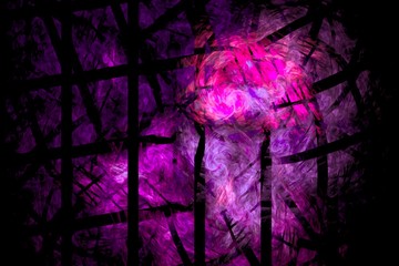 Fototapeta premium Purple and pink background with abstract shapes