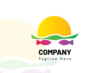 logo fish icon illustration gradient
