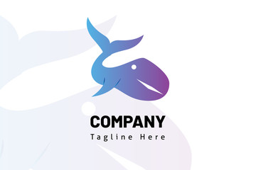 logo fish icon illustration gradient