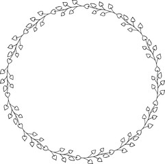 Botanical vector frame. Floral background. Leavse hand drawn frame. Delicate floral wreath illustration. Line drawing vector branches, plants, herbs. Leaf logo. Wedding invitation stationary. 