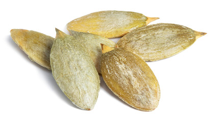 pumpkin seeds isolated on white background with clipping path