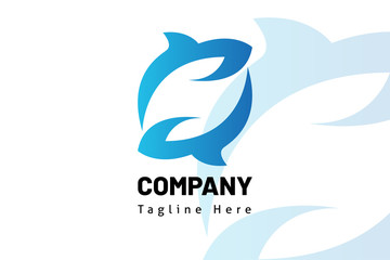 logo fish icon illustration gradient