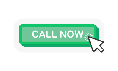 Telephone icon. Web design. Green call now button in modern style on white background. Vector graphic illustration.