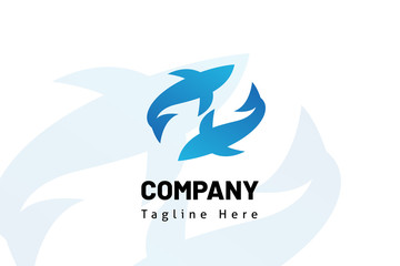 logo fish icon illustration gradient