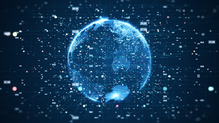 Global network connection and data connections concept.